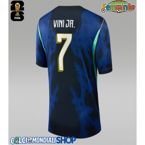 Maglie da calcio Brasile Vinicius Junior #7 Seconda Maglia Femminile Mondiali 2026  Manica Corta